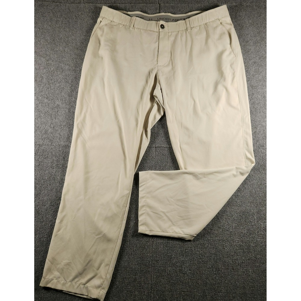 Under Armour Pants Mens 44/32 Golf Trousers Beige Performance Stretch EXCELLENT